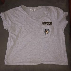 Grey queen crop T-shirt